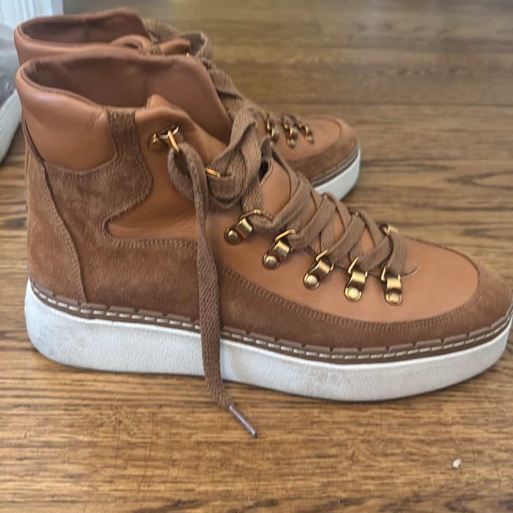Vince Brown Leather Sneakers - Picture 2 of 4